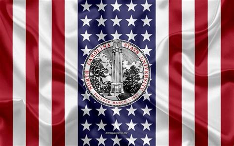 Download wallpapers North Carolina State University Emblem, American Flag, North Carolina State ...