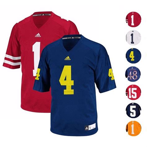 NCAA ADIDAS Collegiate Official Football Jersey Collection for Men ...