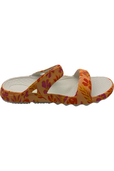 Spenco Orthotic 2-Pack Slide Sandals Fusion Slim Pink Floral/White | Jender