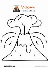 Volcano Coloring Pages Printable Sketch Page sketch template