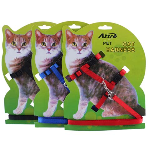 Cat Harness Nylon Adjustable Safety Control Restraint Cat Harness Soft ...