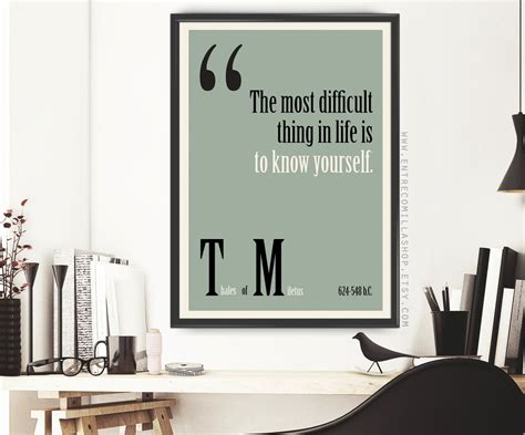 Thales of Miletus Quote Print Quotes Classical Greek Philosopher Poster ...