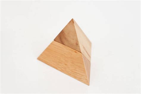 Wooden Toy : Wooden Pyramid Puzzle 2 Pcs the Organic Natural - Etsy