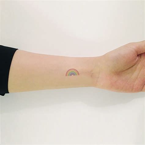 Minimalist Color Rainbow Temporary Tattoo set of 3 - Etsy