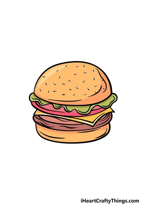 Burger Drawing - How To Draw A Burger Step By Step