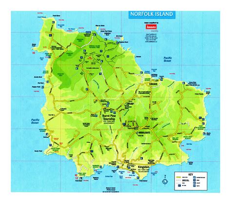 Large tourist map of Norfolk Island | Norfolk Island | Oceania | Mapsland | Maps of the World