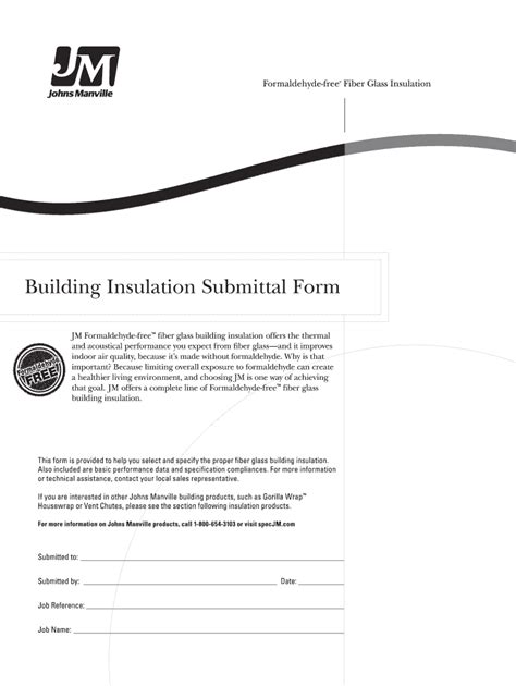 Johns manville insulation submittal: Fill out & sign online | DocHub