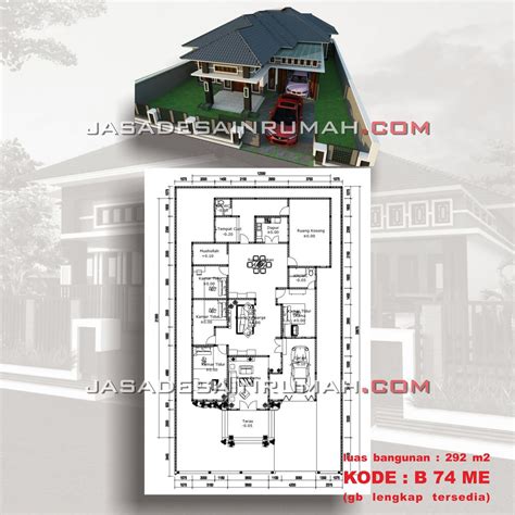 Desain Rumah Tropis 1 Lantai Ukuran Besar Halaman Luas di Malang | Jasa Desain RumahJasa Desain ...