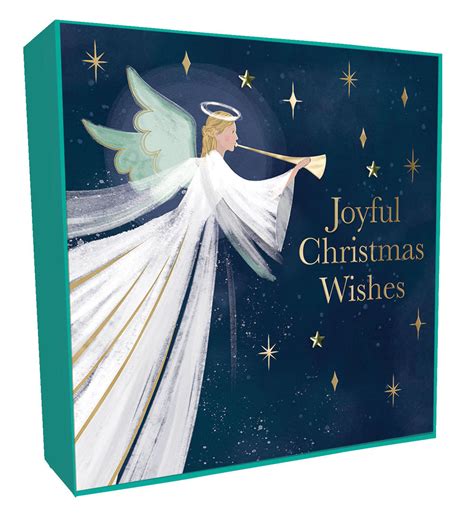 Box of 6 Angel Joyful Wishes Luxury Hand-Finished Christmas Cards | Cards