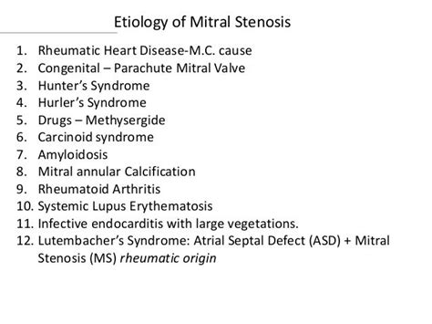 Causes Of Mitral Stenosis