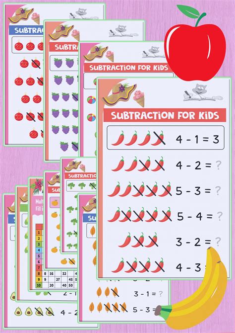 10x Printable Subtraction Worksheets Activities • Kids Printable Resources: Worksheets And ...