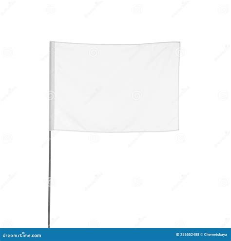 Blank Flag Isolated on White. Mockup for Design Stock Photo - Image of ...