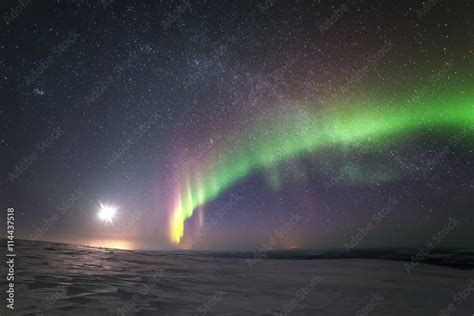 Aurora borealis in sky, Finland Stock Photo | Adobe Stock