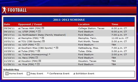 SMU announces 2011 football schedule - SMU