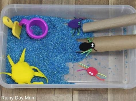 Simple Incy Wincy Spider Nursery Rhyme Themed Sensory Bin