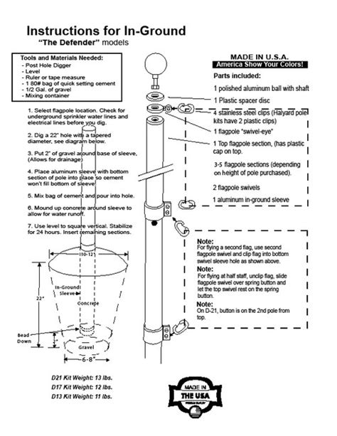 The Defender Flag Pole Made in U.S.A.