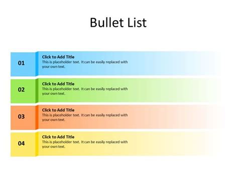 PPT Slide-Bullet List - 4 Drops - Multicolor