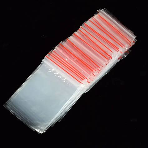 100Pcs Small Zip Lock Plastic Bags Reclosable Transparent Jewelry Food ...