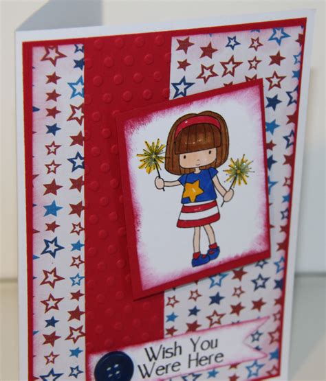 Crafty Girl 21!: Red, White and Blue Card