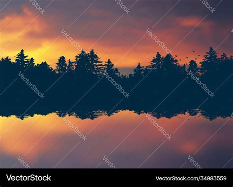 Sunset realistic nature background Royalty Free Vector Image