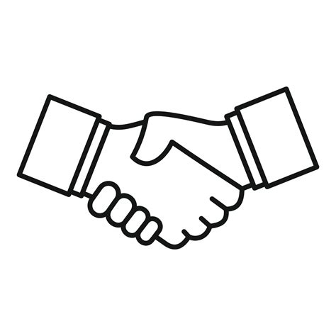 Business handshake icon, outline style 14447274 Vector Art at Vecteezy