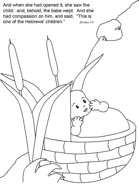 Coloring Picture Baby Moses Basket