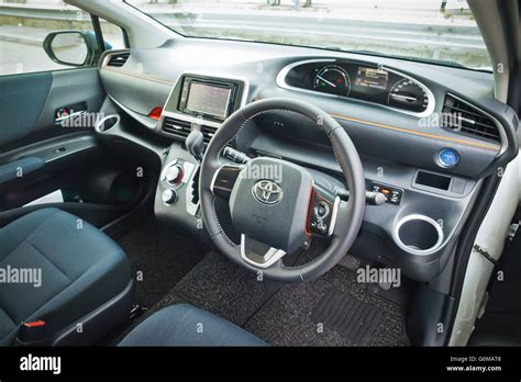 Hong Kong, China Feb 11, 2016 : Toyota SIENTA Hybrid 2016 Interior on Feb 11 2016 in Hong Kong ...