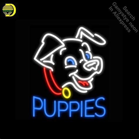 Neon Signs for Puppies Handcrafted Dog Neon Bulbs sign Glass Tube ...