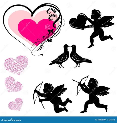 Valentine S Day Symbols - Vector Set Stock Vector - Illustration of ...