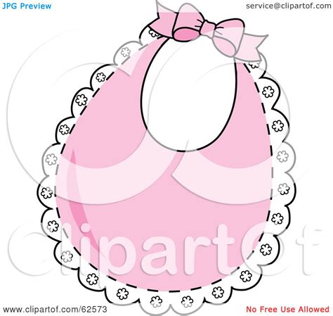 Royalty-Free (RF) Clipart Illustration of a Lacy Pink Baby Bib With A ...