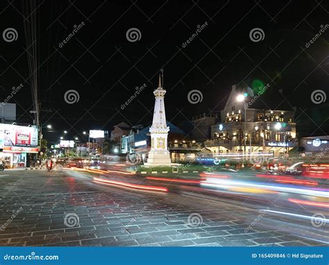 Central Tugu Yogyakarta, Indonesia at Night Editorial Photo - Image of ...