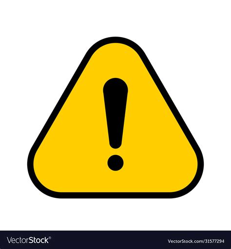 Yellow hazard warning symbol Royalty Free Vector Image