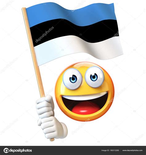 Emoji Holding Estonian Flag Emoticon Waving National Flag Estonia ...