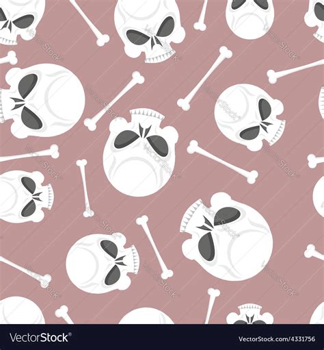 Skull and bones seamless pattern Royalty Free Vector Image