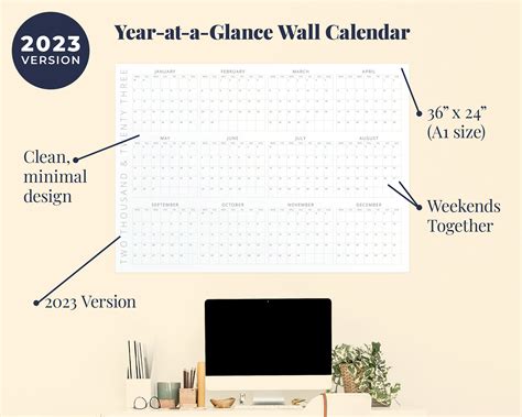 Large 2023 Wall Calendar - Printable Calendar 2023