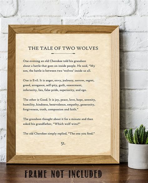 The Tale of Two Wolves 11x14 Unframed Book Page Print - Etsy