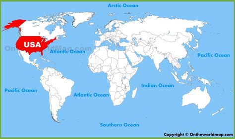 Estados UNIDOS mapa del mundo - estados UNIDOS en el mapa del mundo (América del Norte - América)