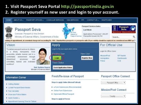 Filling passport application form online