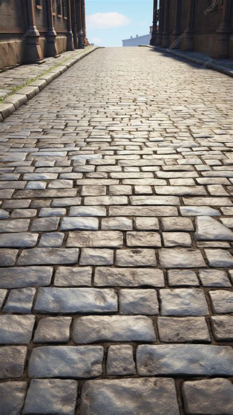 Premium AI Image | Texture Tiles of Cobblestone Road