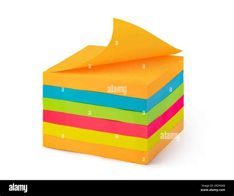 block of paper notes isolated on white background Stock Photo - Alamy