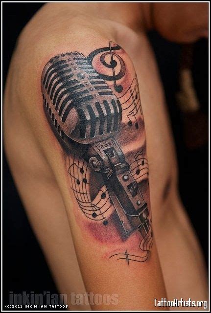 KARAOKE MIC. W/ MUSICAL SYMBOLS! LET'S | Music tattoo designs, Trendy tattoos, Tattoos