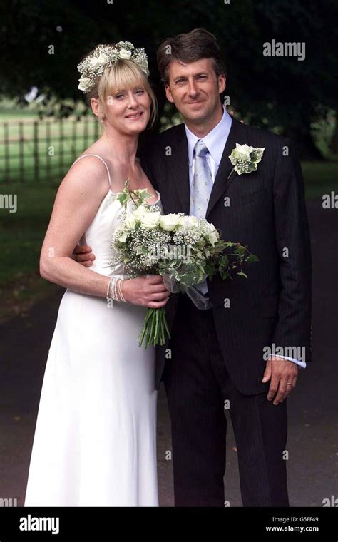 Actress Sarah Lancashire with her new husband Peter Salmon, Director of BBC Sport, after their ...