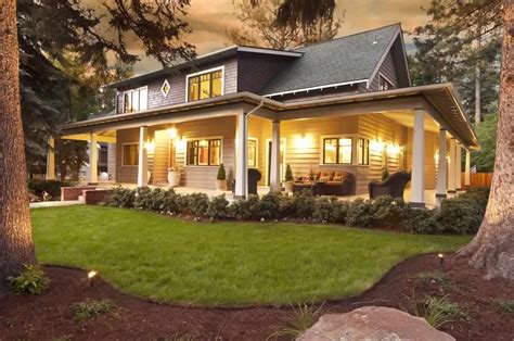 Homes in Bend Oregon | Homeland Design llc | Porch house plans, Craftsman house plans, Big porch ...