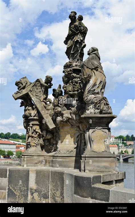 Religious statues on Charles bridge, Prague, Czech Republic Stock Photo - Alamy