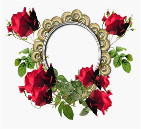 Red Flower Frame Png Photos Png Mart - Flower Photo Frame Png ...