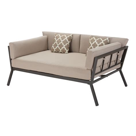 Mainstays Peoria Outdoor Oversized Cushioned Metal Daybed - Walmart.com - Walmart.com