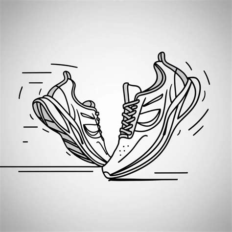 Minimalist Line Art Design of Running Shoes | SDXL Free Online