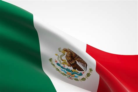 Render 3d de la bandera mexicana ondeando. | Foto Premium