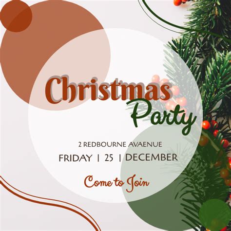 Red And Green Circle Christmas Invitation | Invitation Template