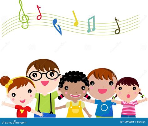 Children singing stock vector. Illustration of cute, lifestyle - 15196084